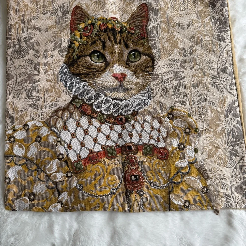 Metrax Craye Cat Tapestry Pillow Cover Grey Cat Sisi 48cm Belgian Novelt